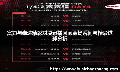 富力与泰达精彩对决录播回顾赛场瞬间与精彩进球分析
